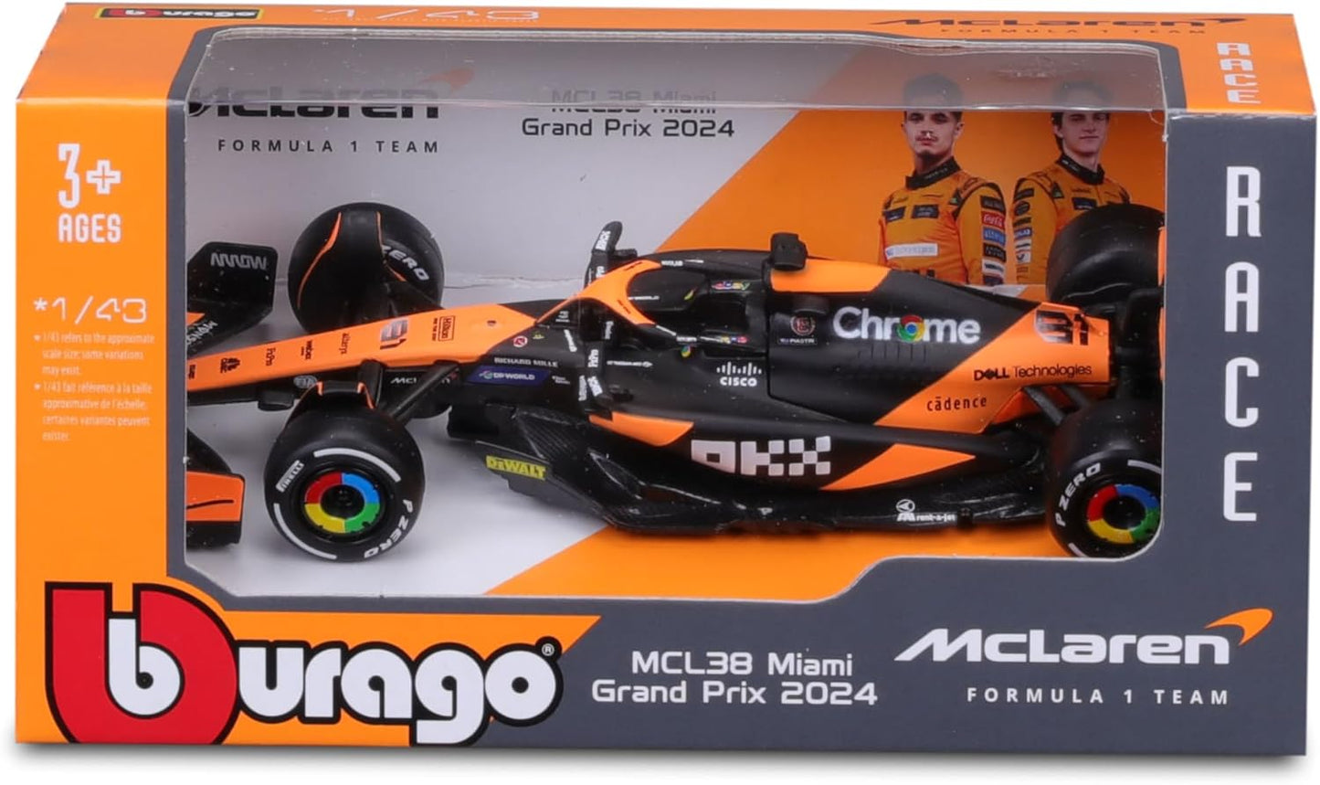 1/43 Scale Formula 1 Mclaren F1 MCL38 Miami Grand Prix Collection - #81 Oscar Piastri