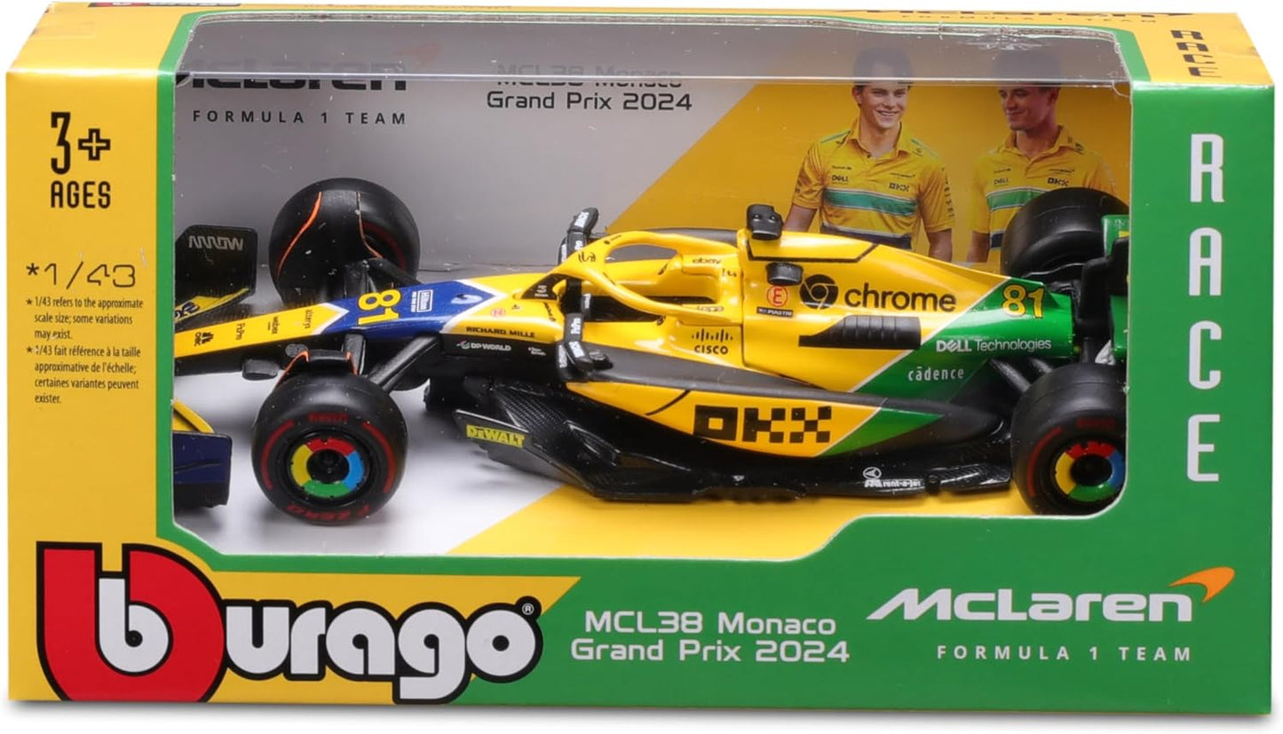 F1 Mclaren MCL38 2024 MONACO GP Senna Livery 30Th Anniversary - Formula 1 - OSCAR PLATERS 81 - Scale 1:43 12 Cm - 18-38214-P